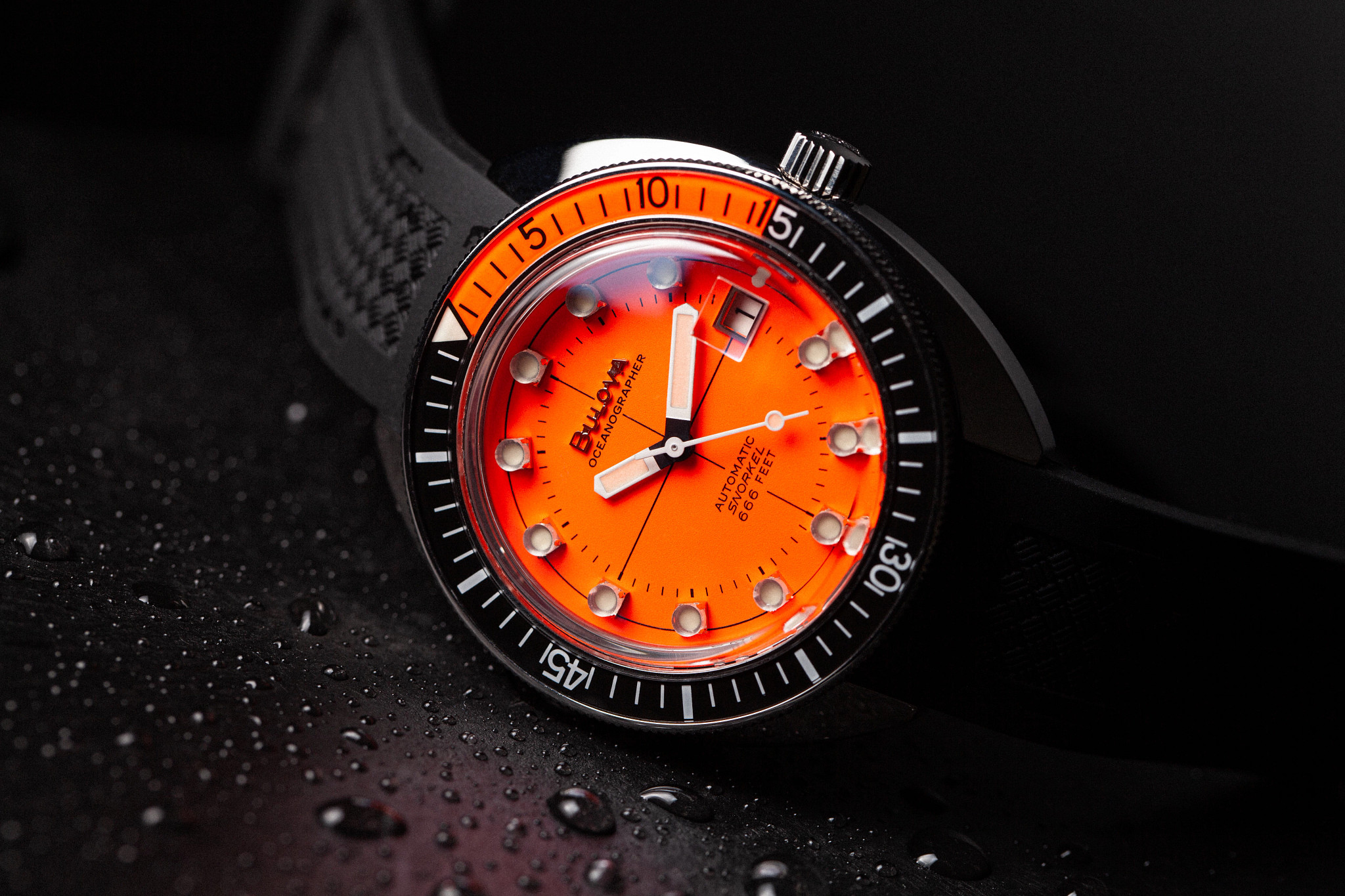 Orange Dial Polyurethane Strap Devil Diver 96B350 | Bulova